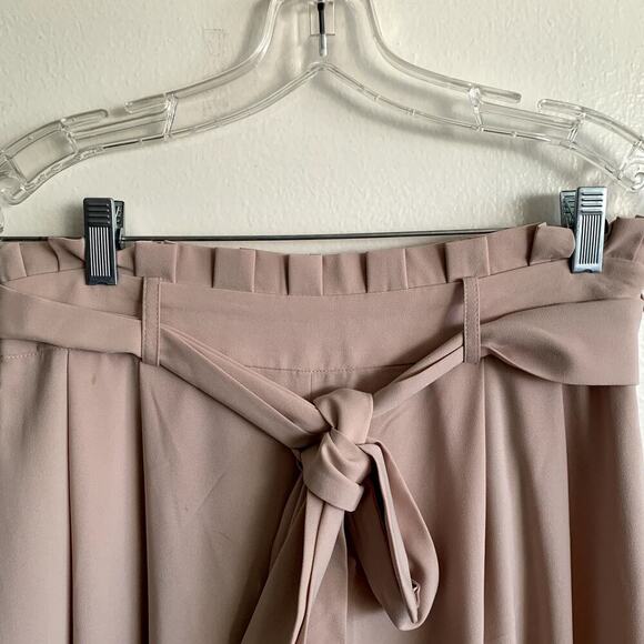 Jealous Tomato High Rise Wide Leg Paperbag Waist Pink Blush Pants Size L - Picture 4 of 12